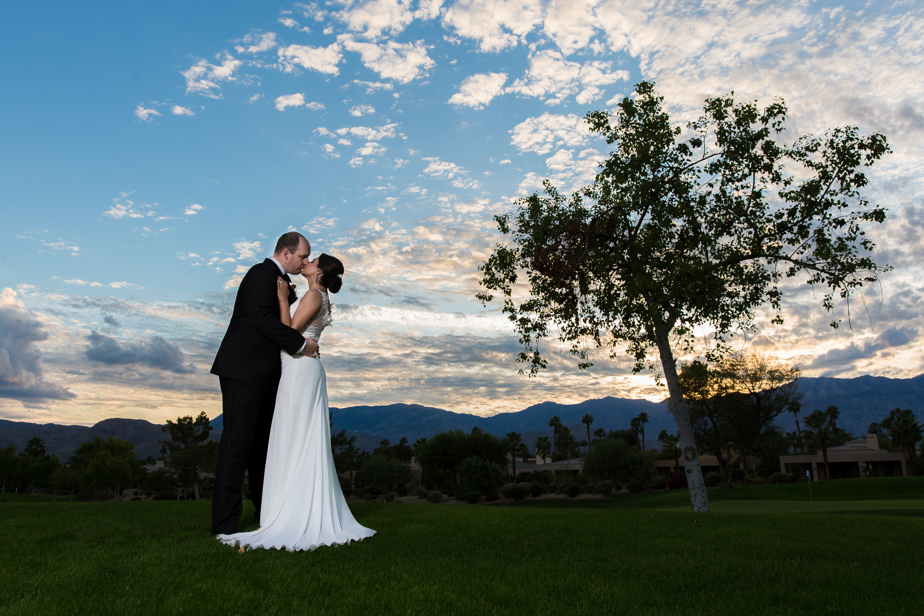 Couple during sunset at Westin Mission Hills in Rancho Mirage