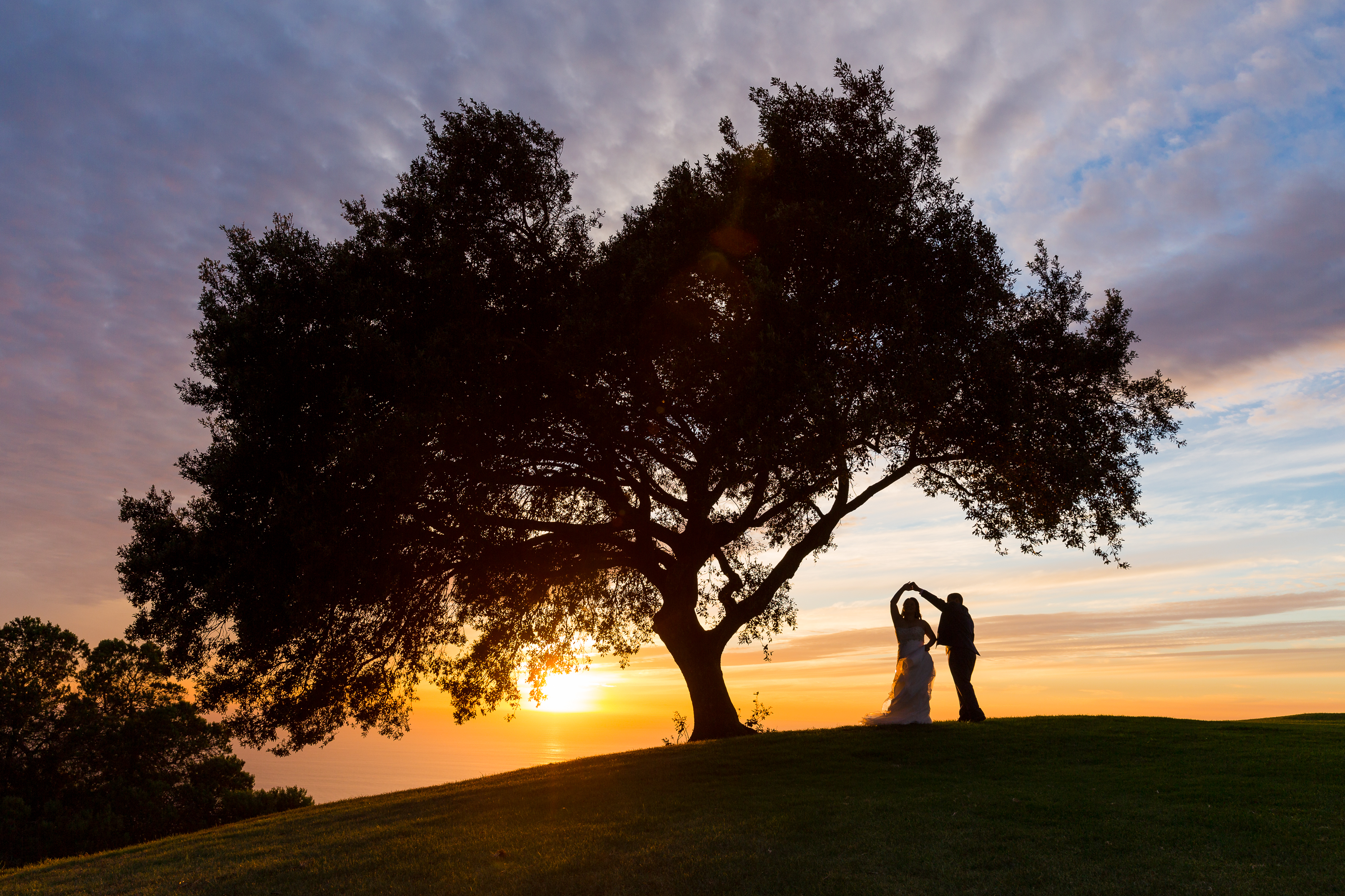 Rancho Palos Verdes wedding during sunset