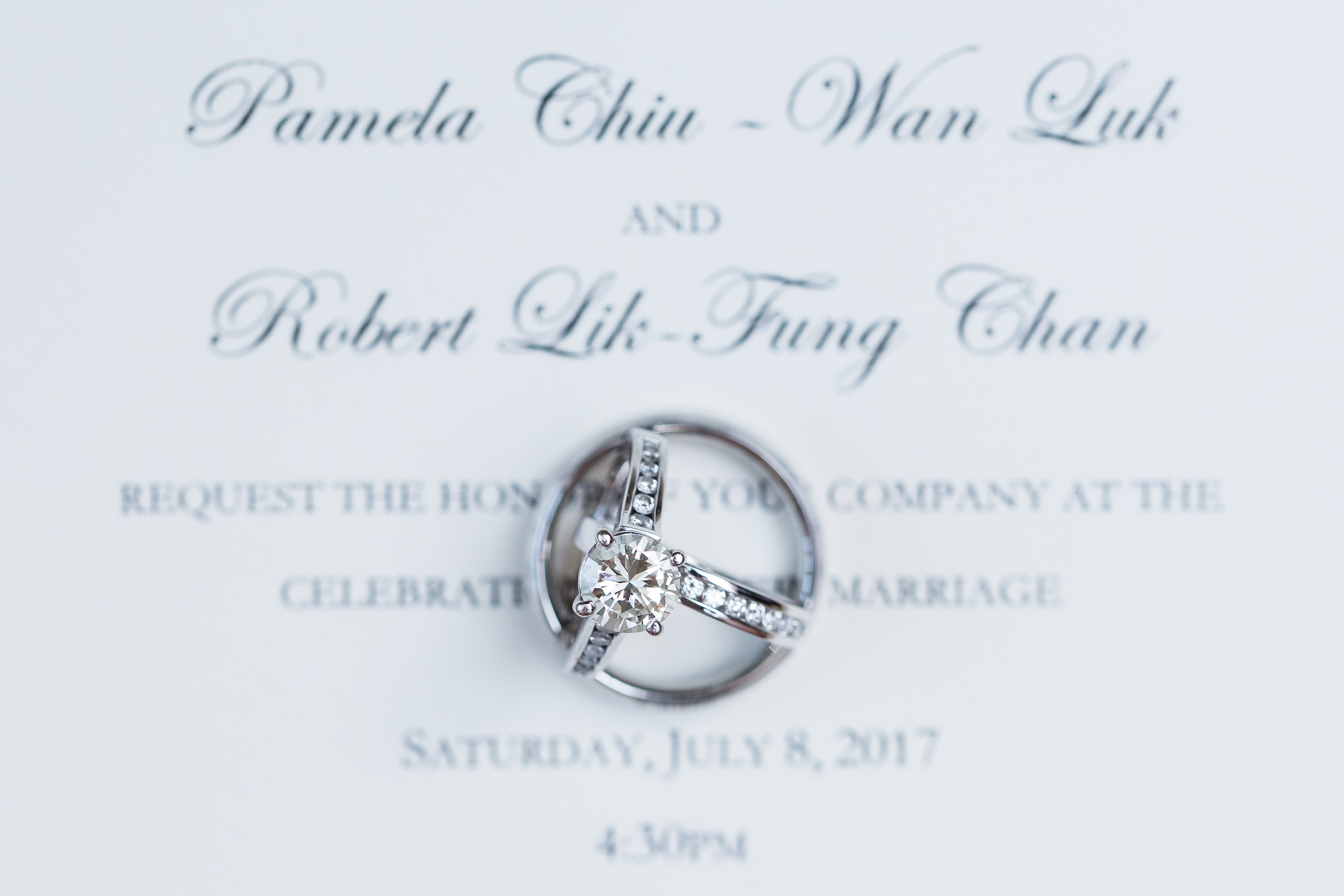 Bride and groom rings photographed by Stefani Ciotti at a Pacific Palms Resort Wedding