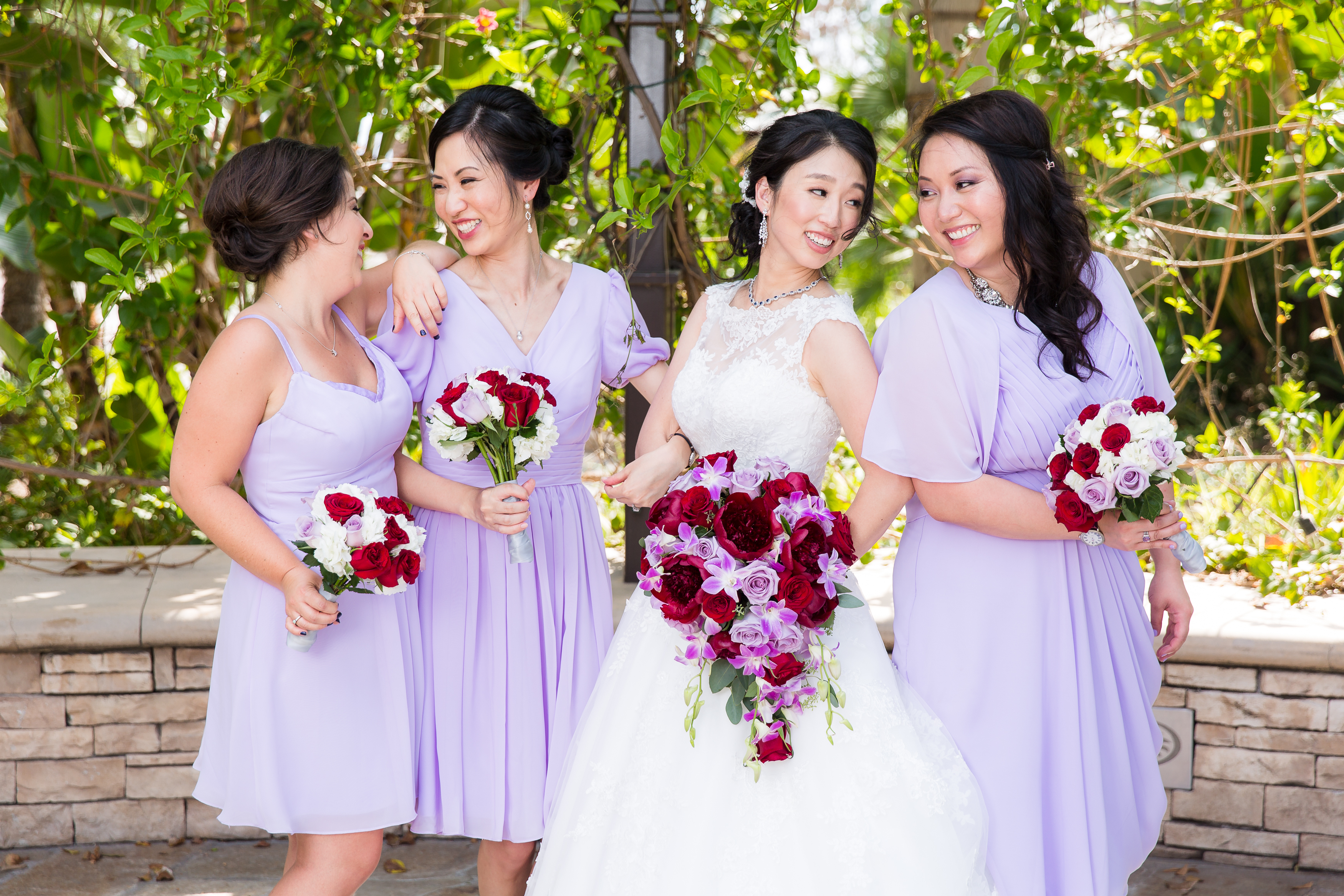 Photo of bride with bridesmaids by Stefani Ciotti in City of Industry