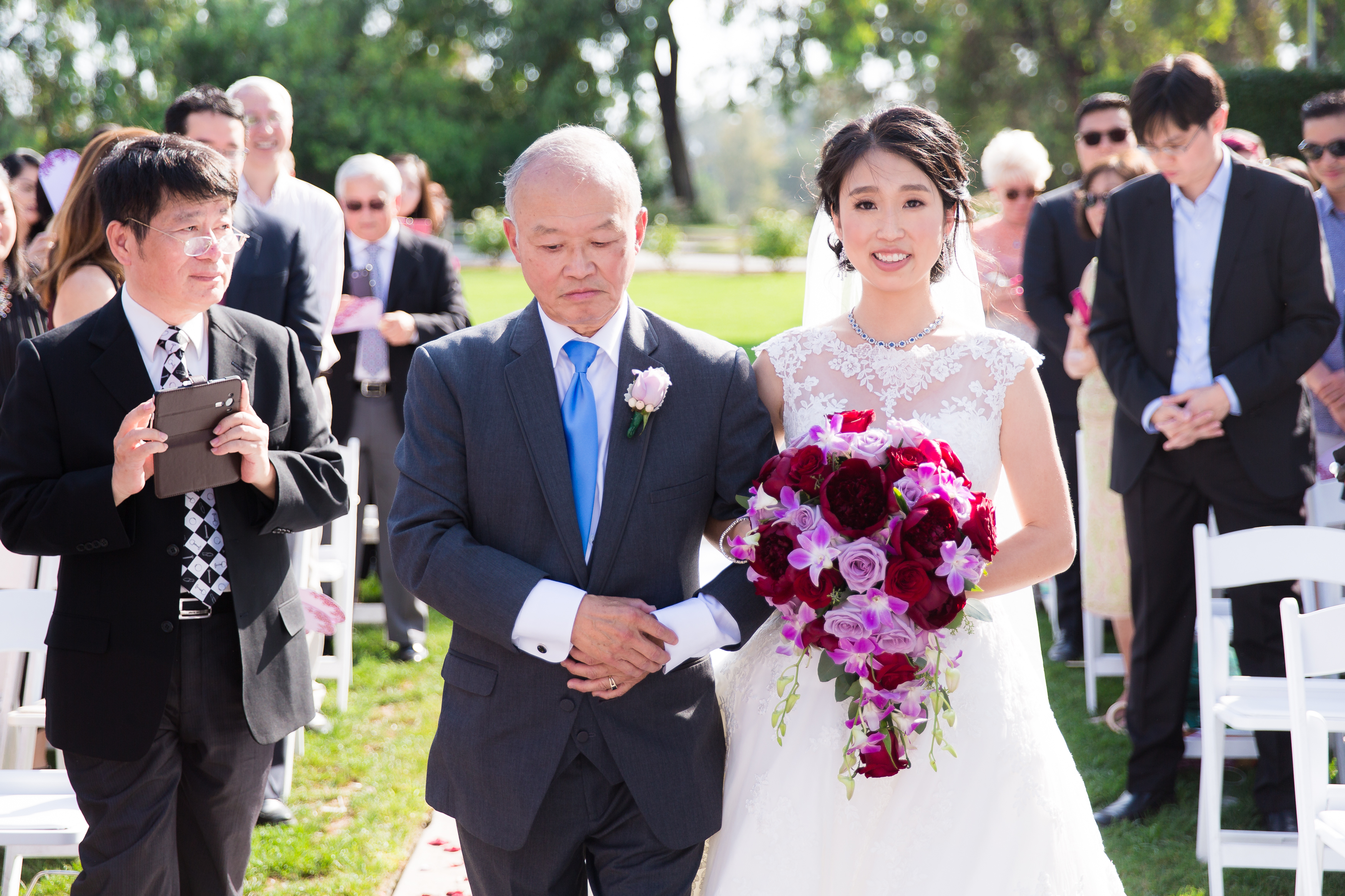 Father of bride gets emotional walking down aisle