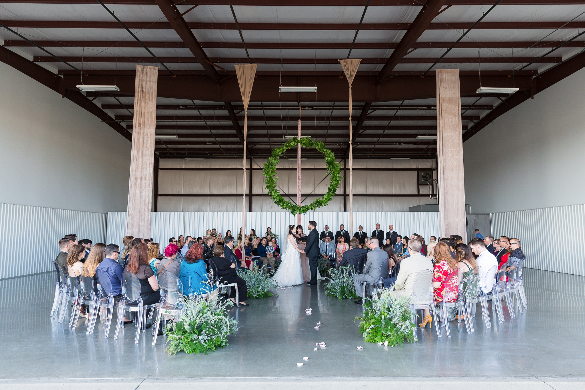 Hangar 21 wedding ceremony