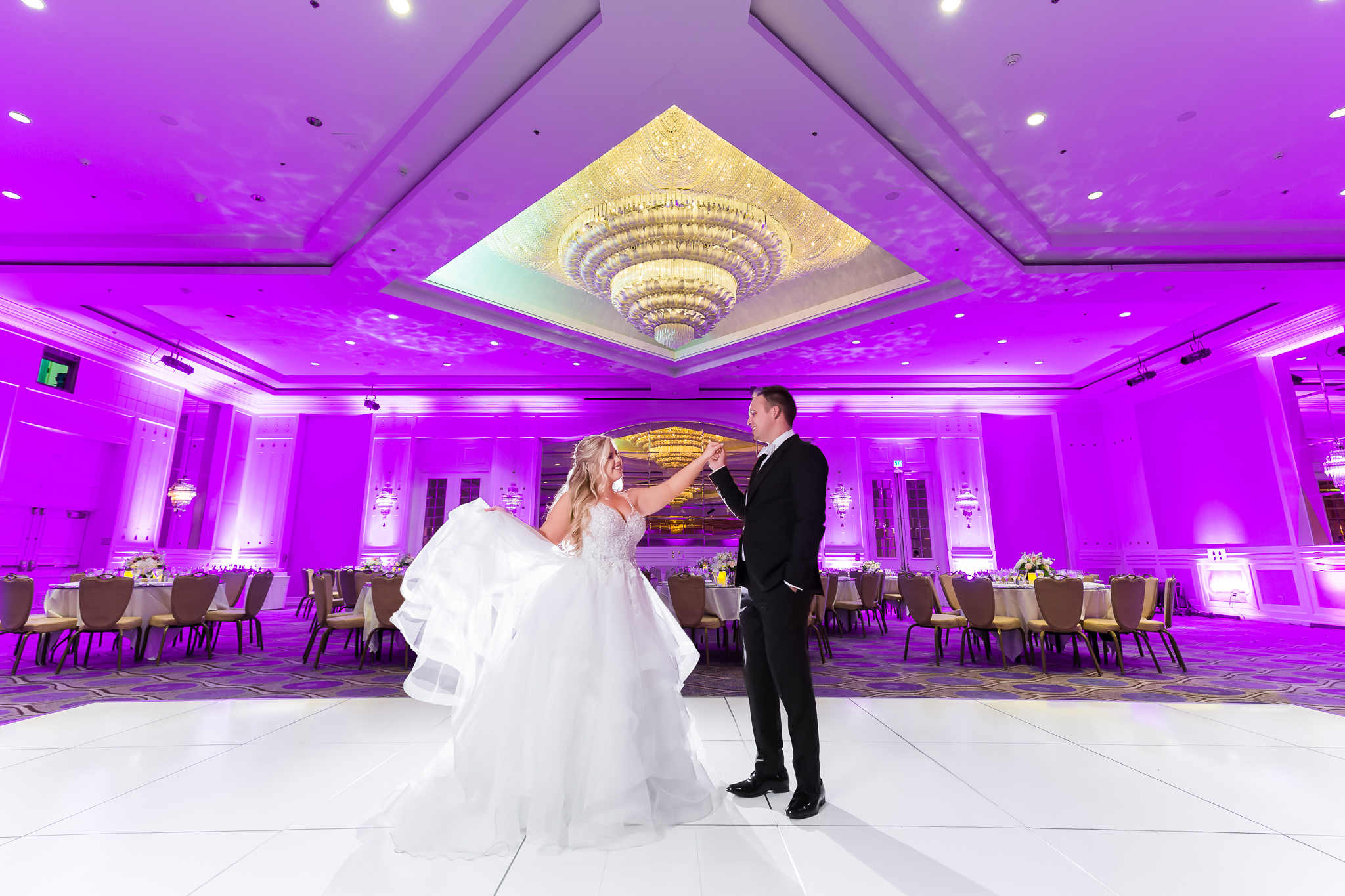  First dance in ballroom at Sheraton Universal Hotel Wedding