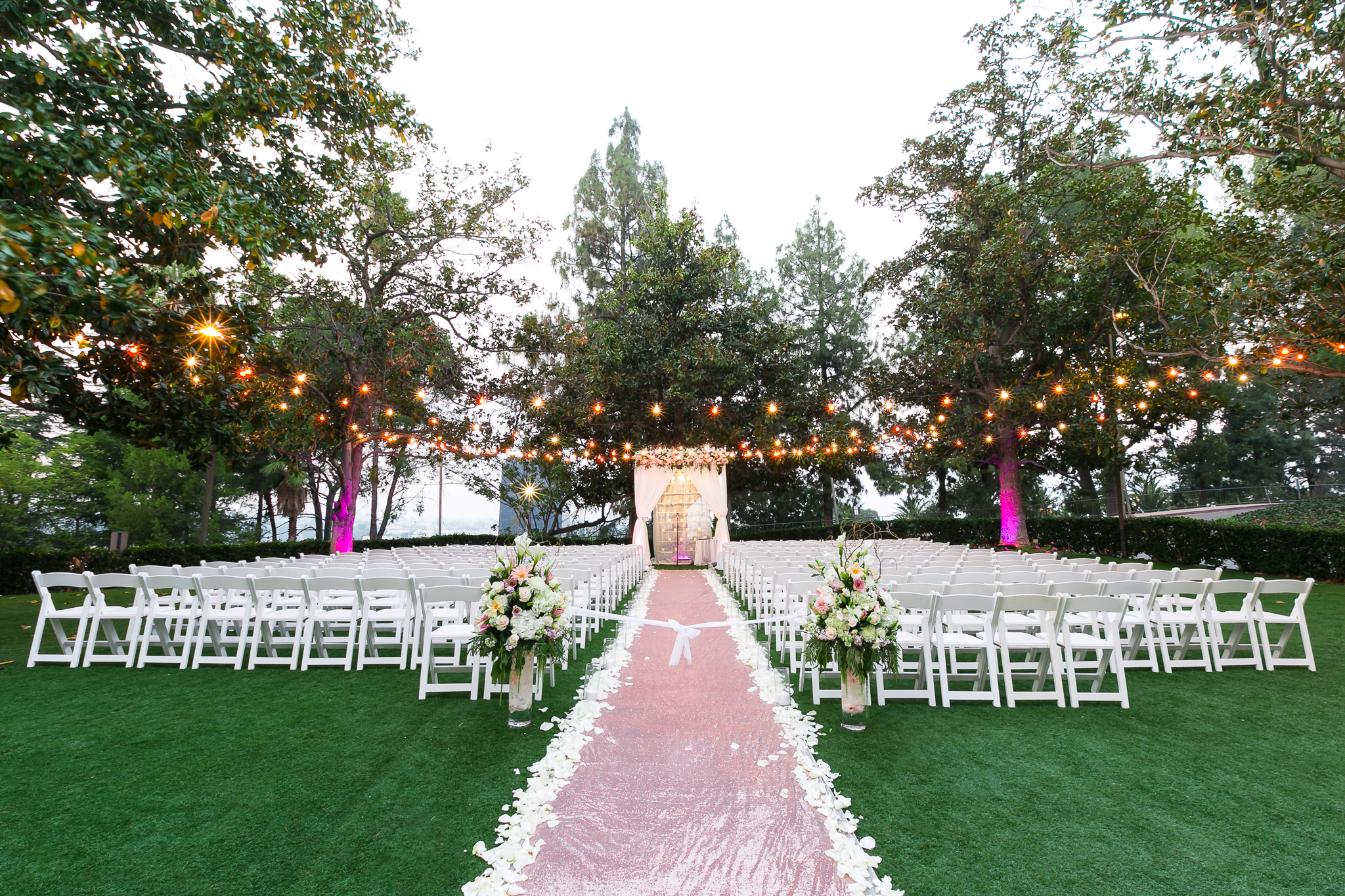 Sheraton Universal Hotel Wedding outdoor ceremony setup 