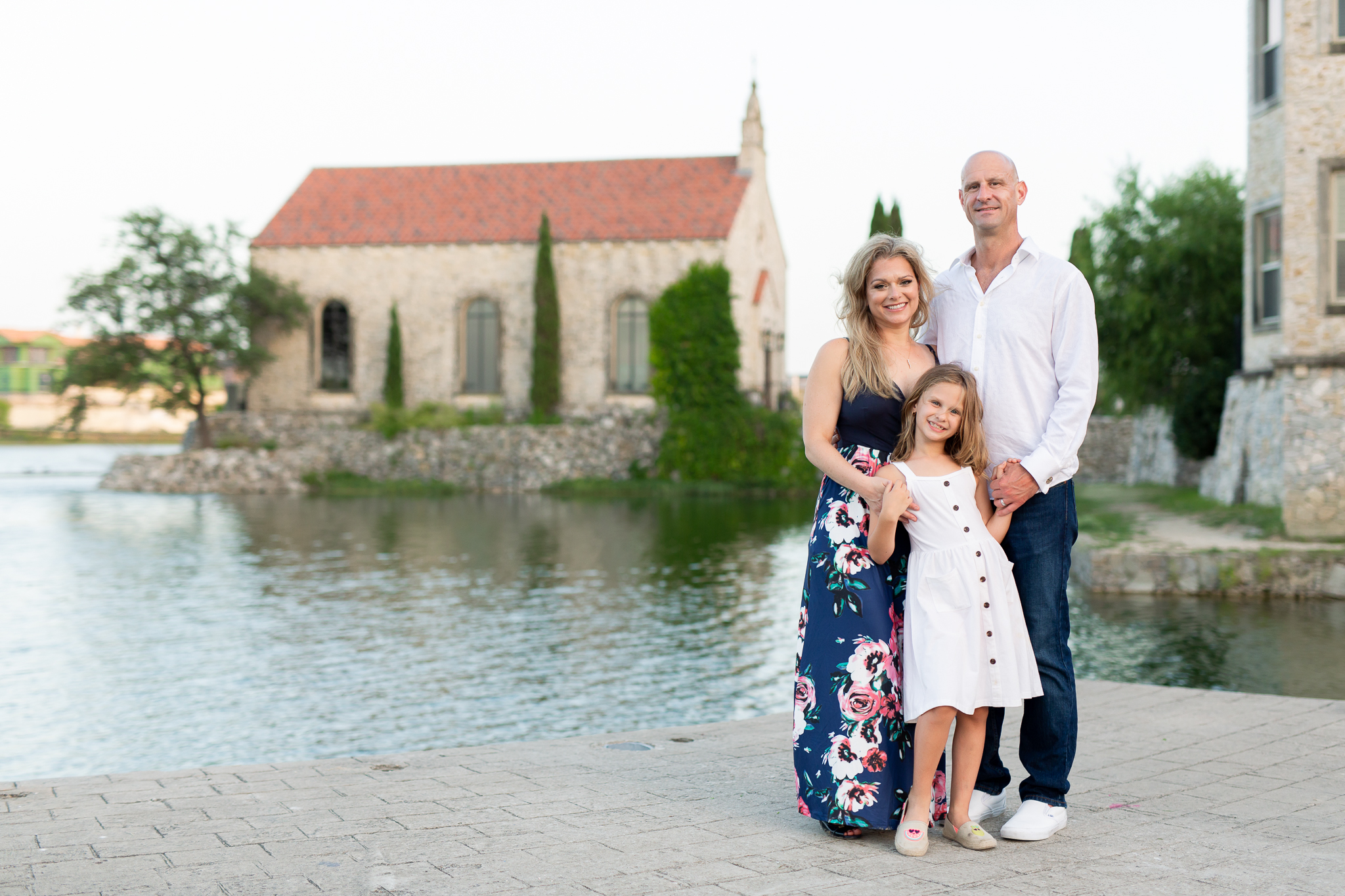 Family Session in front of the Bella Donna Chapel in McKinney Texas