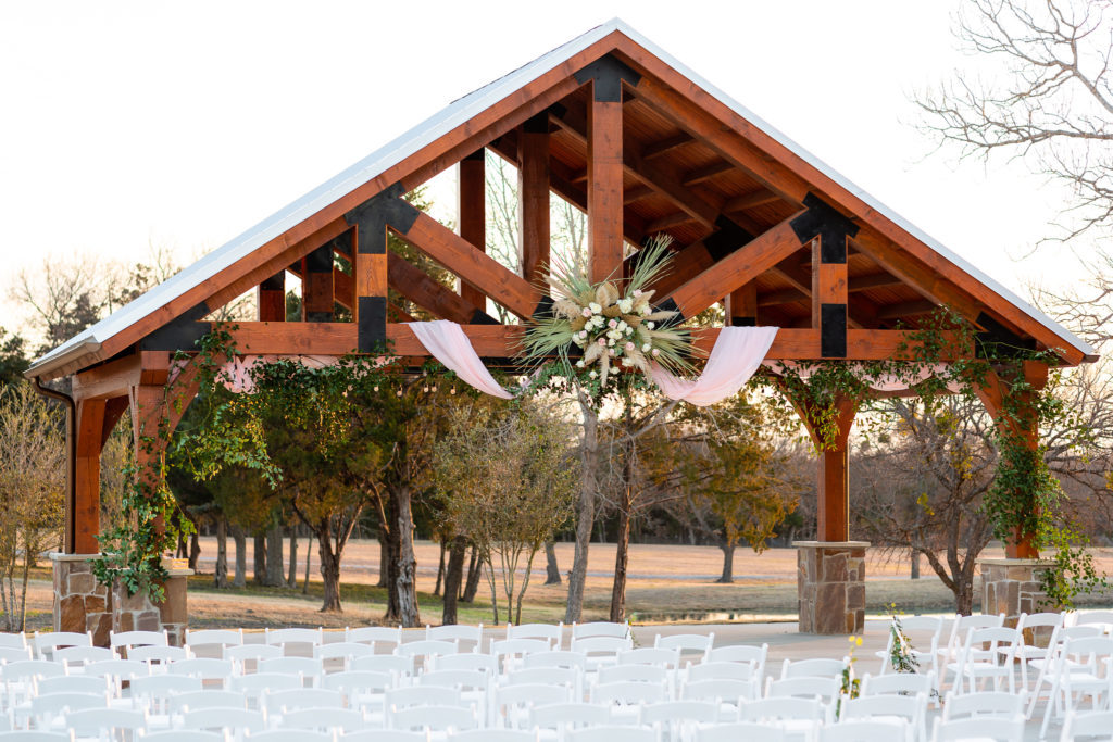 The beautiful wooden gazebo at the ceremony location at The Venue at Boyd Farm