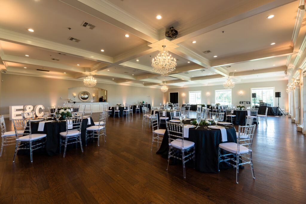 Ballroom reception hall at Milestone wedding venue in Denton texas by dallas wedding photographers Stefani Ciotti Photography