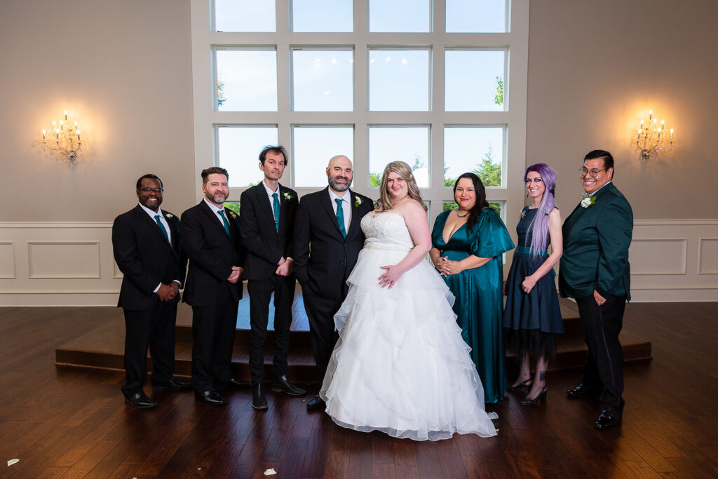 Wedding party in chapel at Milestone wedding venue in Denton Texas by dallas wedding photographer Stefani Ciotti Photography