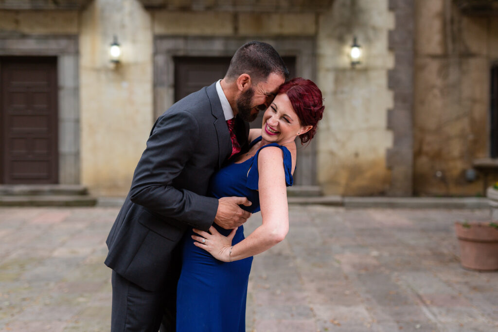 Engagement Photographer Dallas captures man kissing woman's cheek 