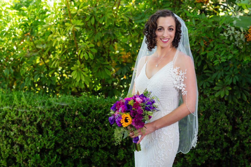 bride at Intimate Backyard Wedding