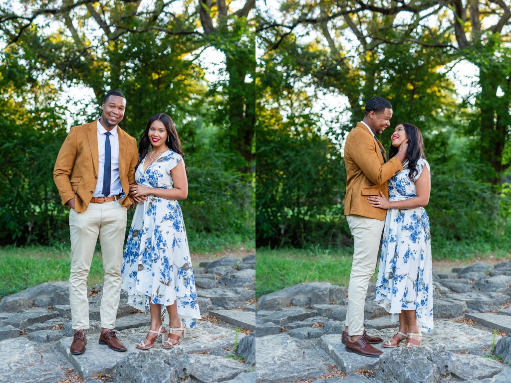 Engagement photos in park setting