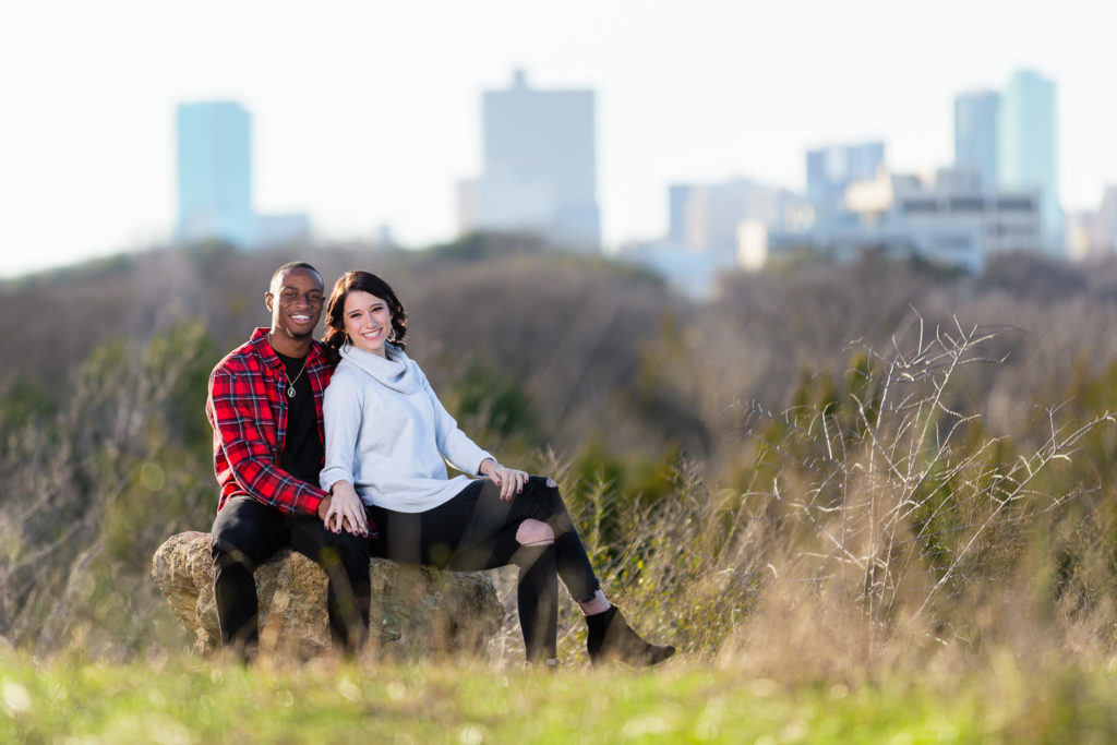 Tandy Hills Natural Area Photoshoot with skyline backdrop