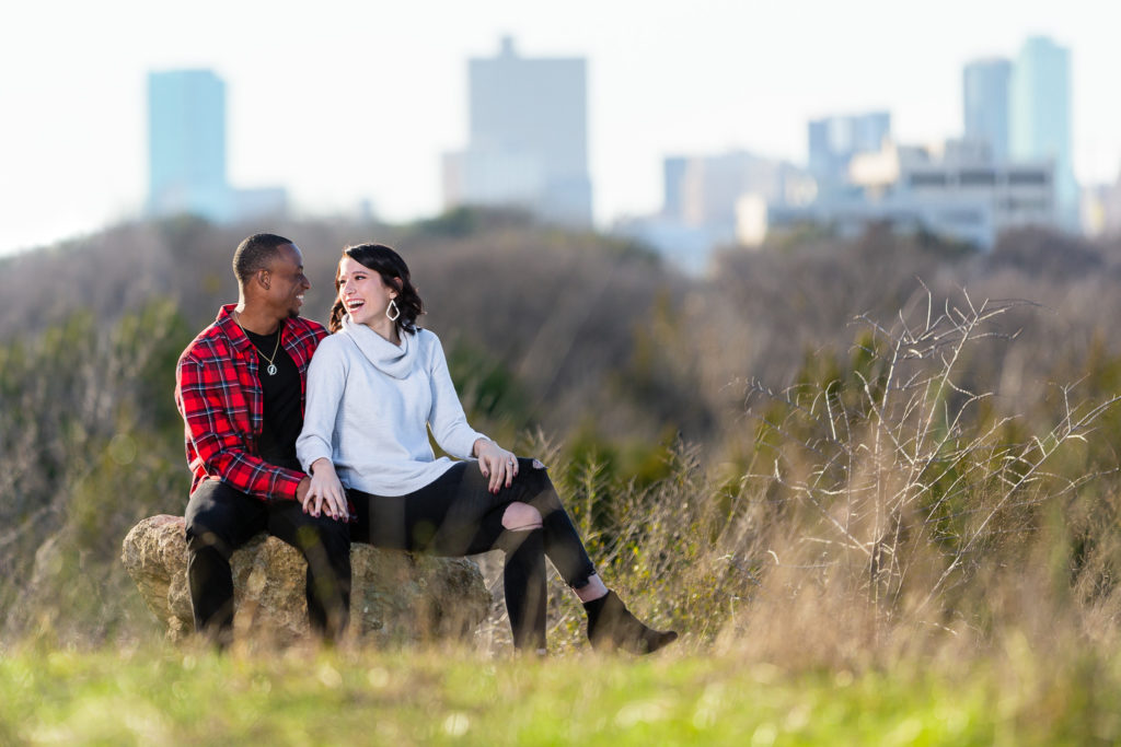 Couple at Fort Worth engagement photo session