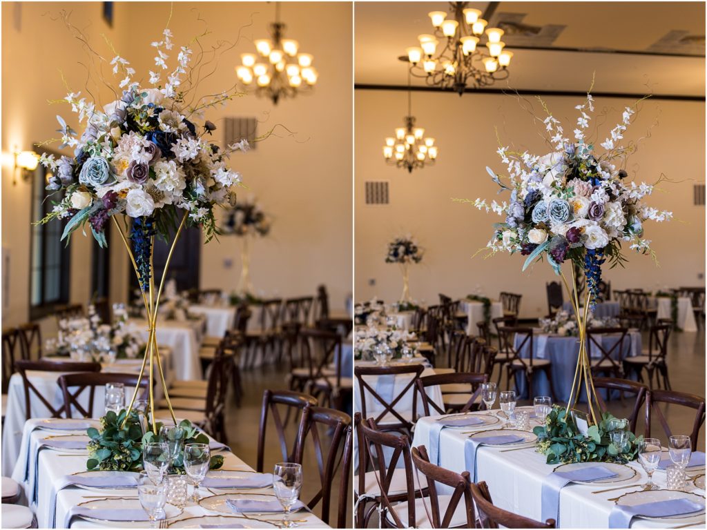 Flower arrangements at Fort Worth wedding