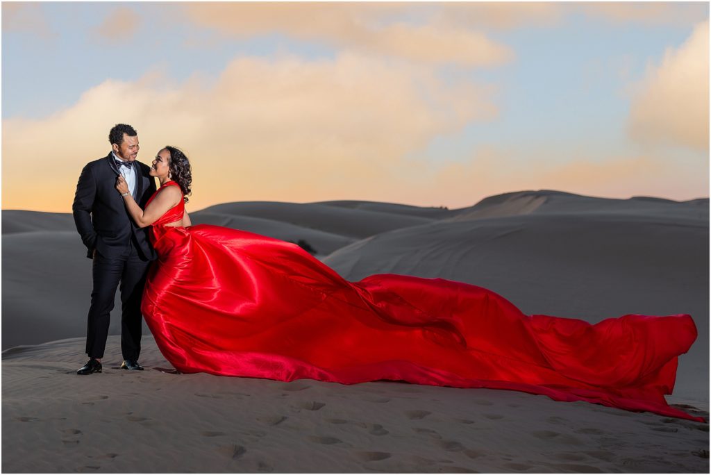 Engagement Session with red dress