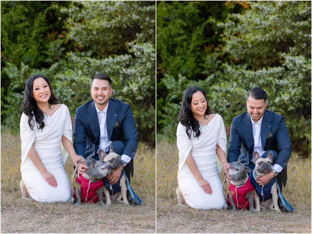 Engagement Session in a Texas nature reserve with dogs