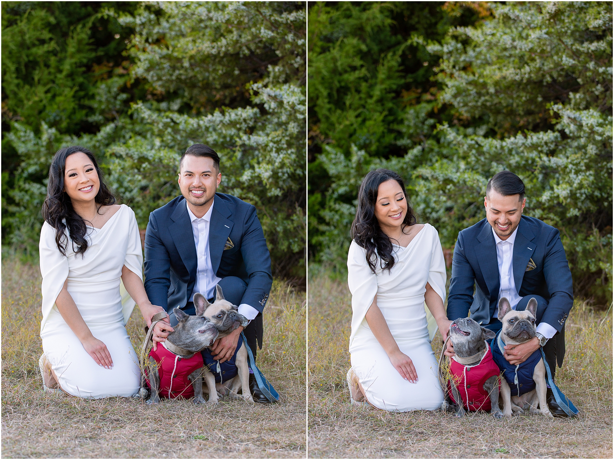 Dallas Engagement Session in a nature reserve with a dog