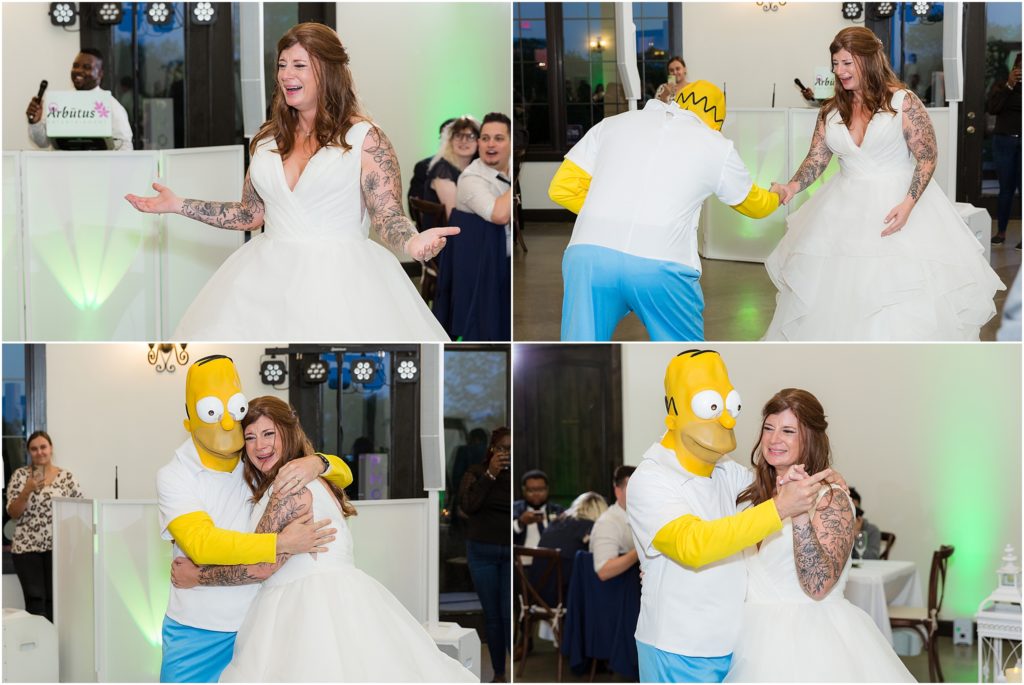 Homer Simpson wedding parent dance by Dallas wedding photographers