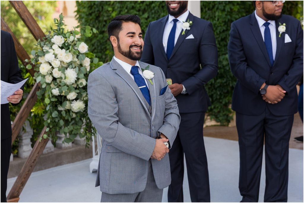 grooms reaction to seeing bride walk down the aisle by stefani Ciotti photography