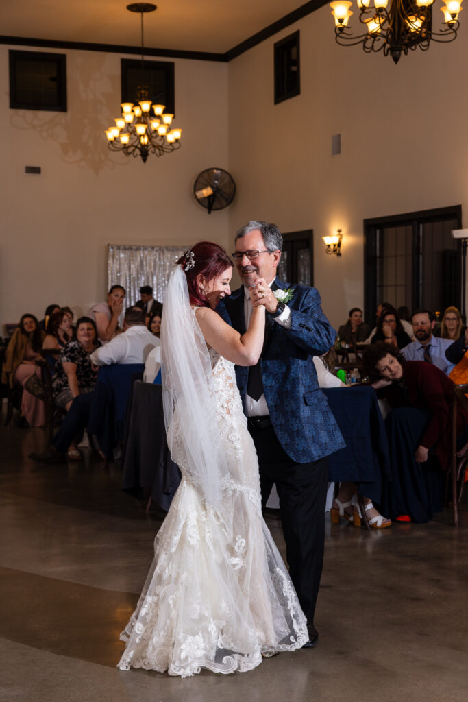 Father daughter dance during wedding reception