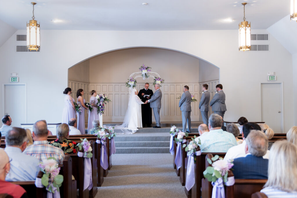 wedding ceremony at The Abbey in Justin Texas